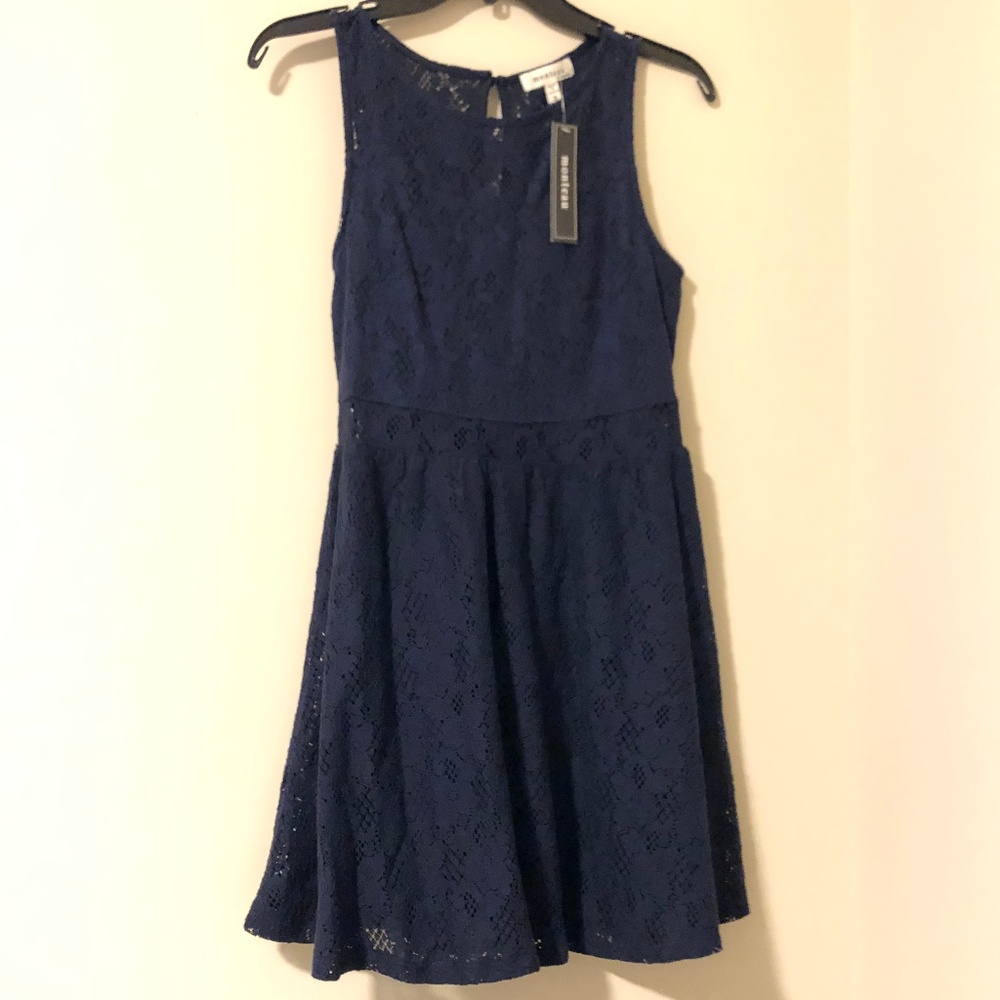 🌈Monteau Navy Lace Dress NWT-Small🌈